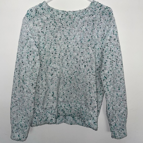 Closed (brand) Knit Crew Neck Sweater. Mix of teal and white threads. Size M. - Picture 4 of 6